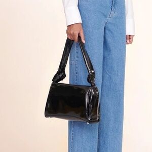 STAUD - LISBETT HANDBAG - BLACK LEATHER - NEW